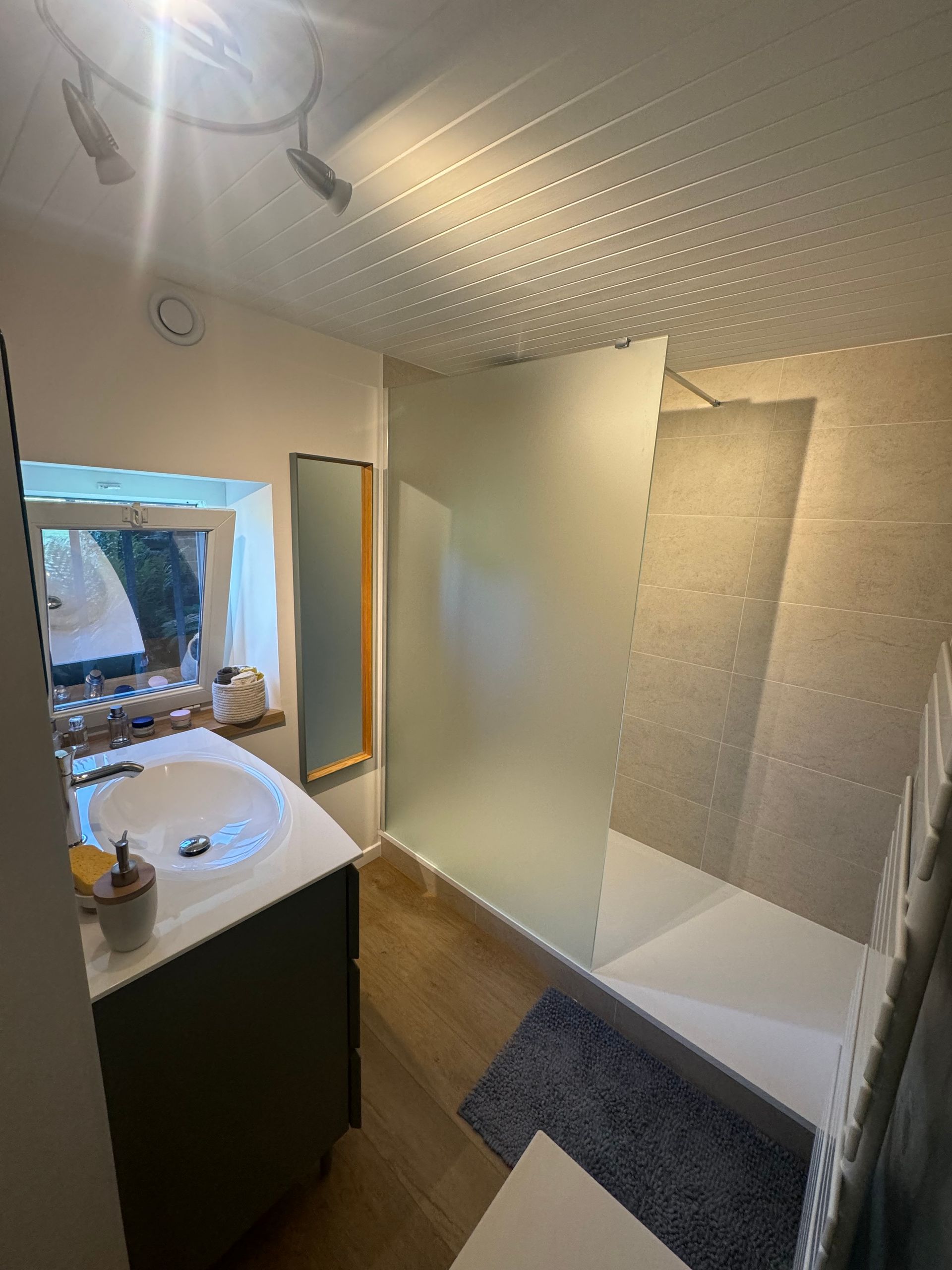 Installation d'une douche ouverte