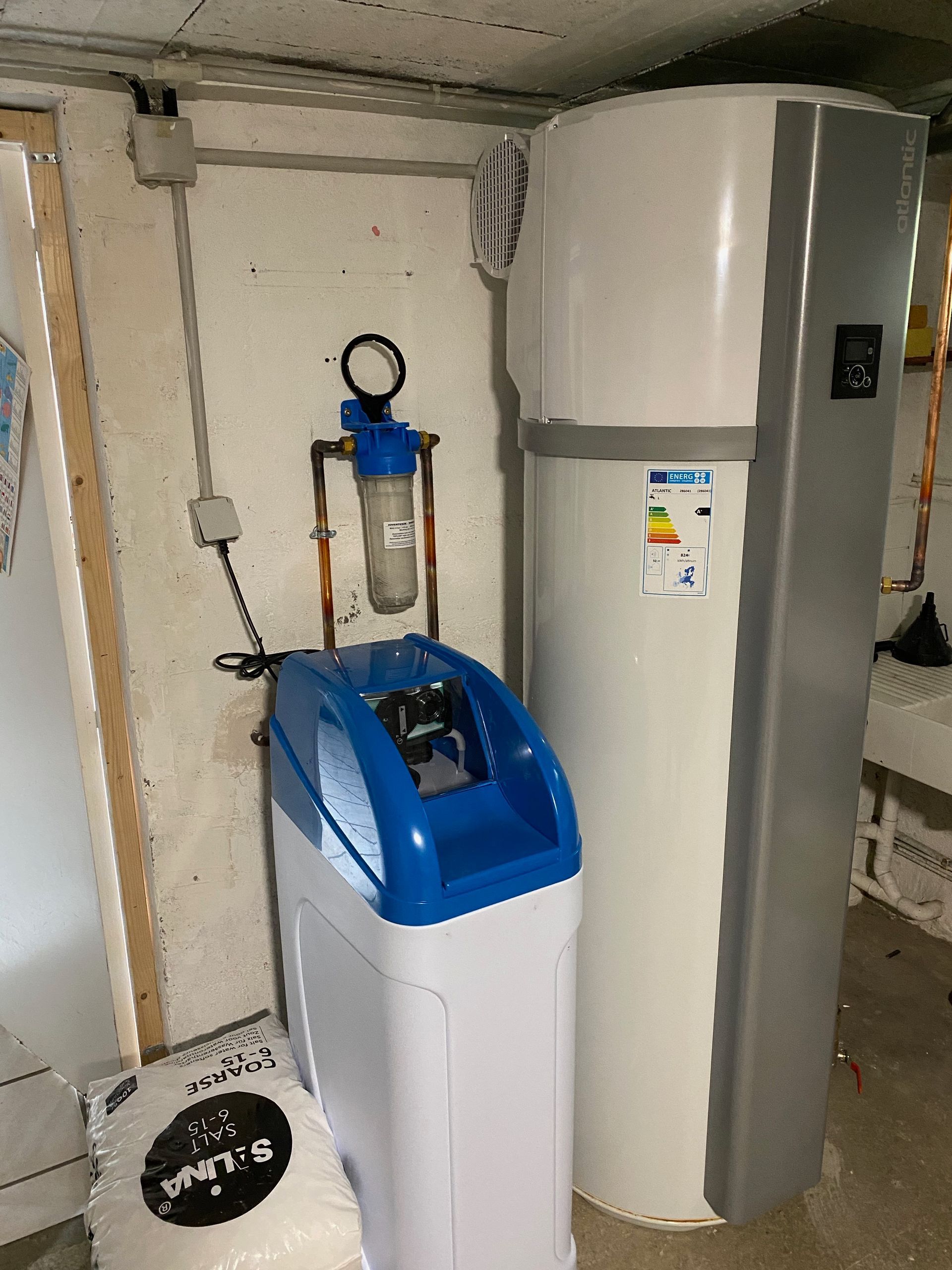 Ballon d'eau thermodynamique avec adoucisseur