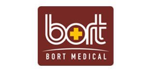 Das Logo von Bort Medical zeigt ein gelbes Kreuz.