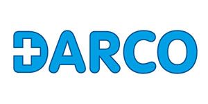 Das Wort „Darco“ steht in blauen Buchstaben auf weißem Hintergrund.