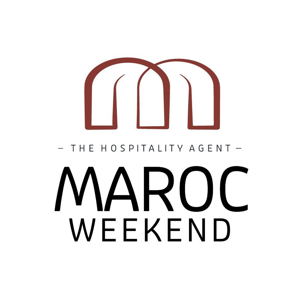 Logo for Maroc Weekend: brown arches above