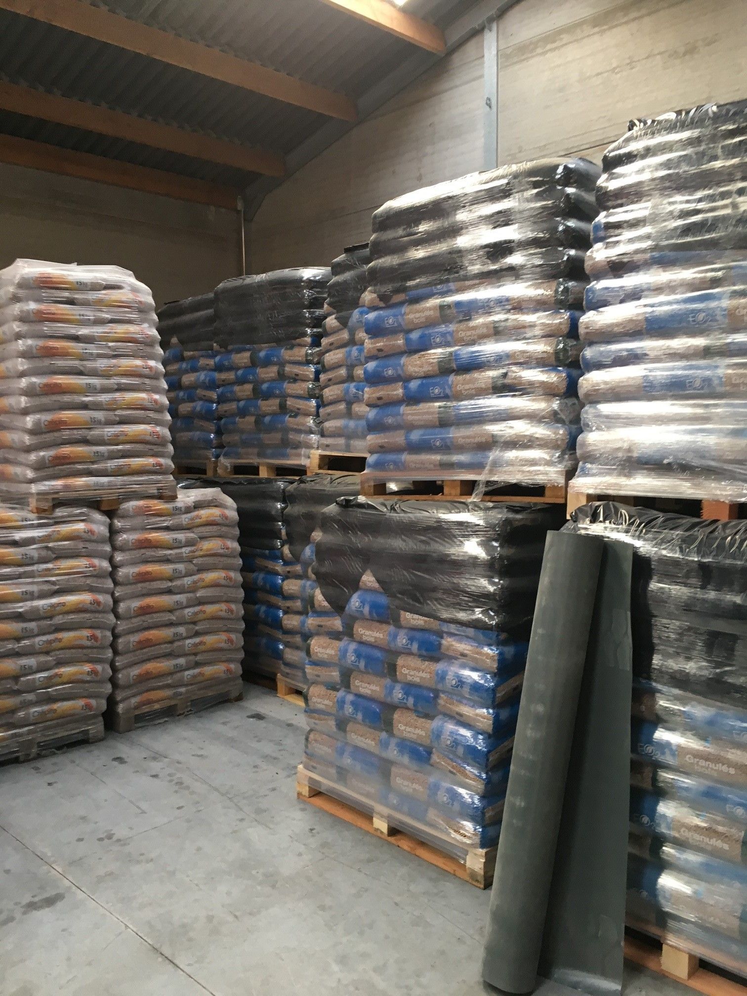 Stock de granulés de bois