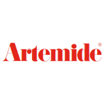 Das Logo von Artemide ist rot und weiß auf weißem Hintergrund.