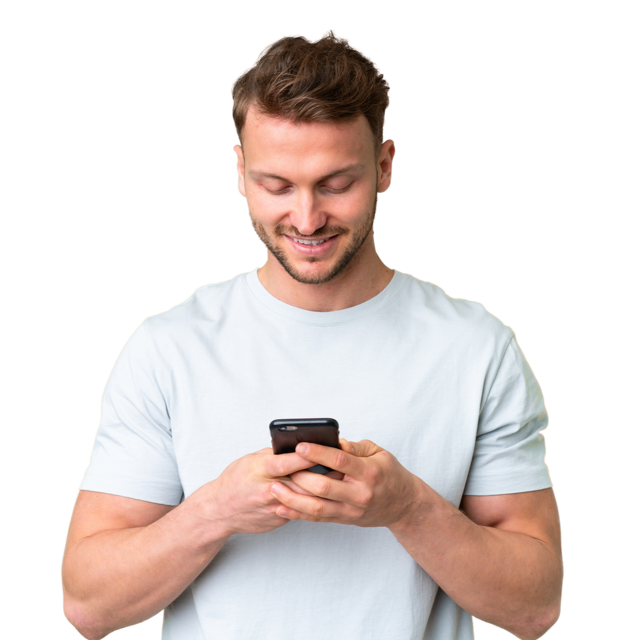 Homme qui regarde son téléphone