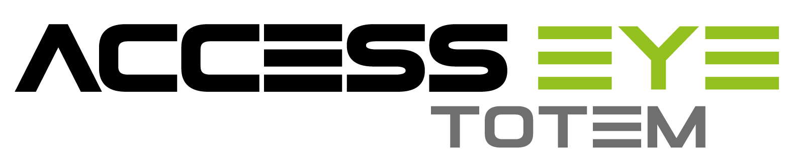 Logotipo de Access Eye Totem, con el nombre de la marca con