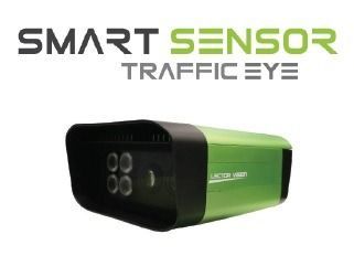 Dispositivo de sensor de tráfico inteligente verde y negro; para monitoreo de tráfico.