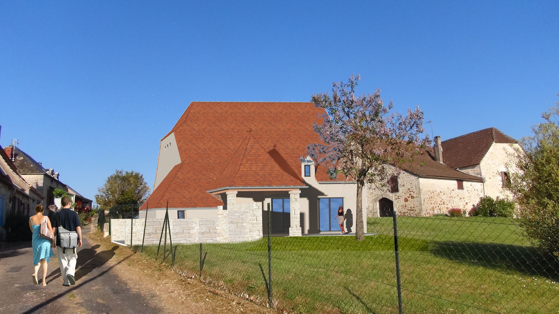 Prévisualisation maison vue du jardin
