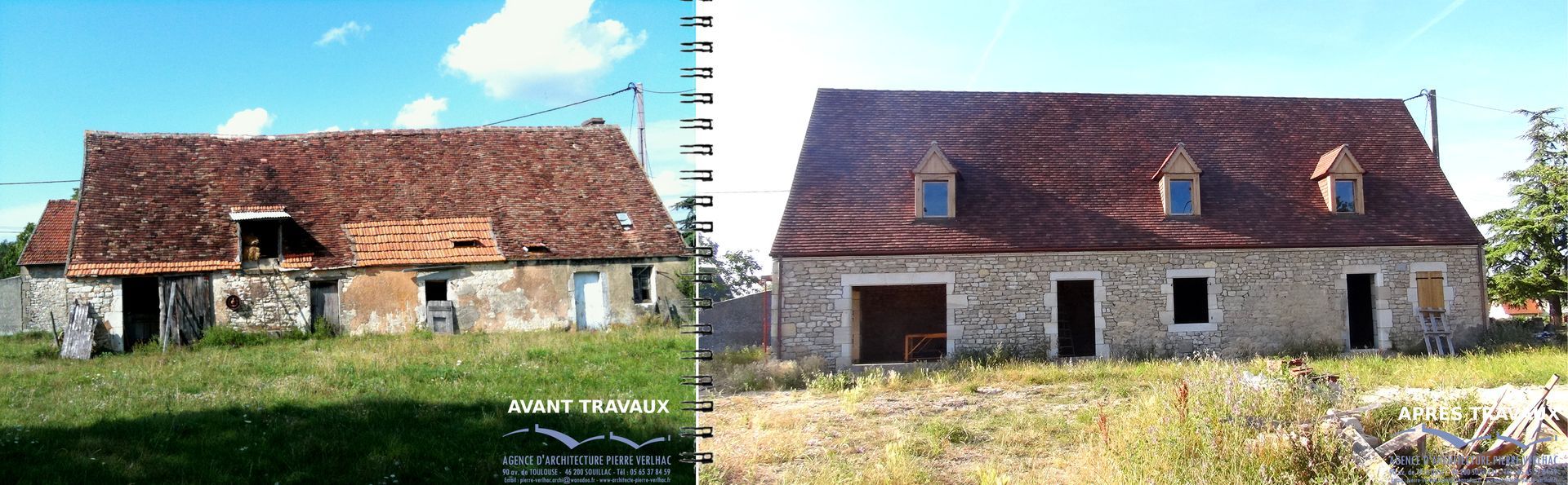 Avant après rénovation et couverture de face