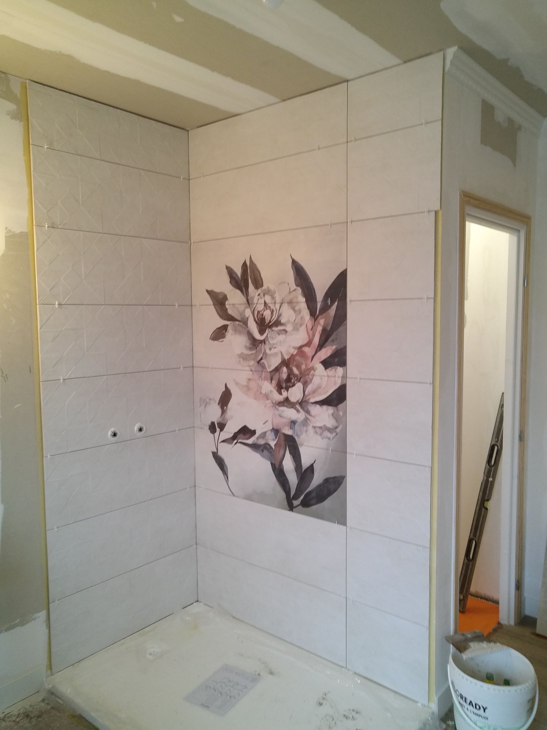 Chantier en cours d'une douche