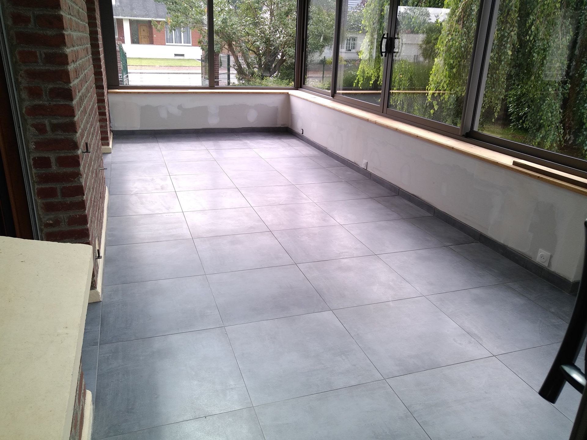 Chantier fini d'une rénovation de véranda