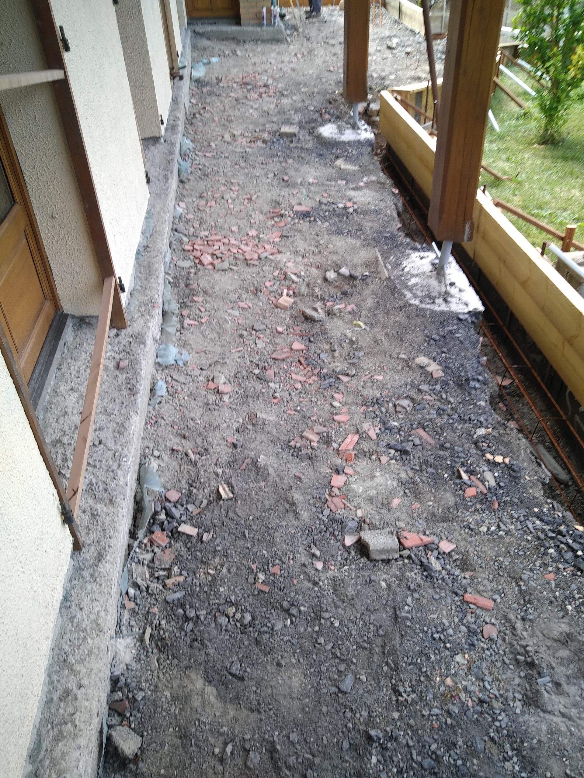 préparation d'une zone pour couler une chape de béton