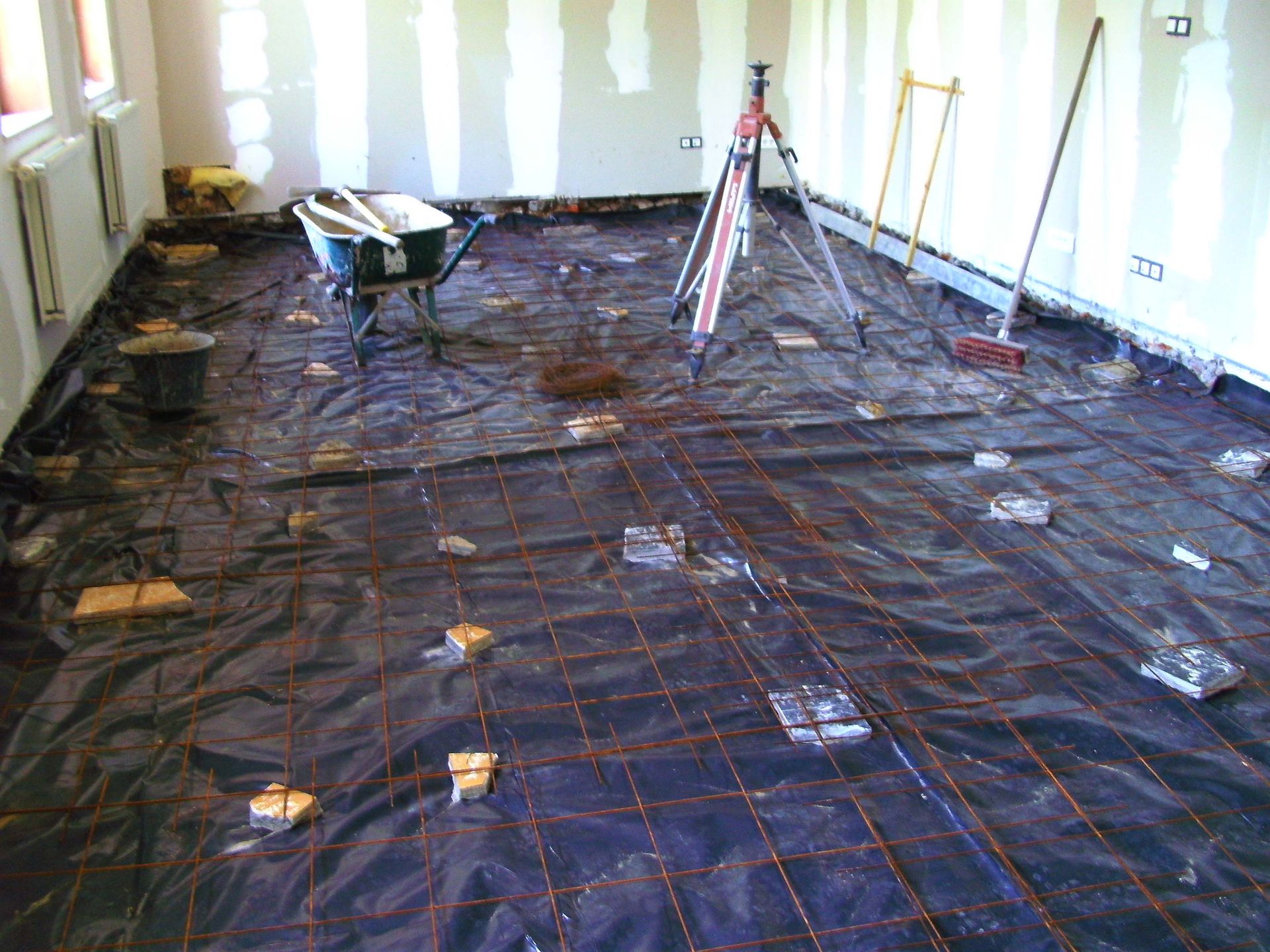 Création d'une chape en béton