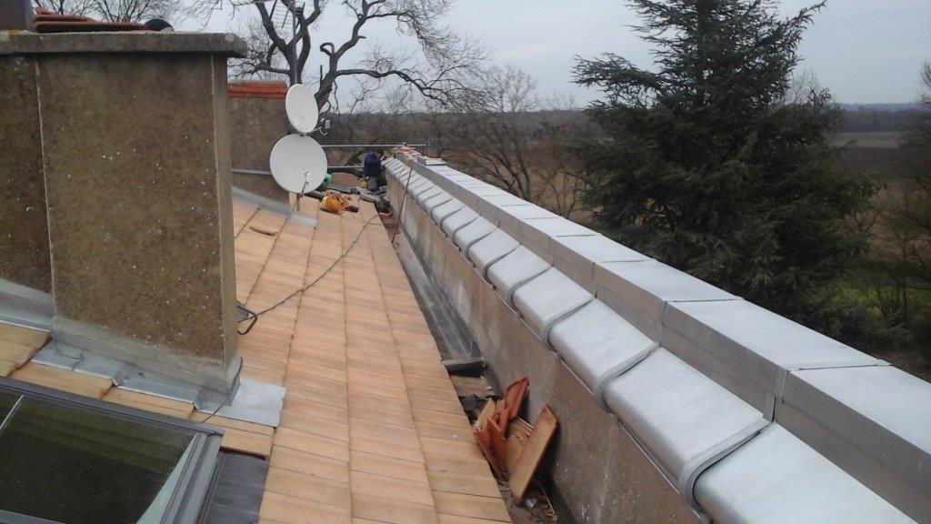 Habillage en zing des mur  Boyer avant