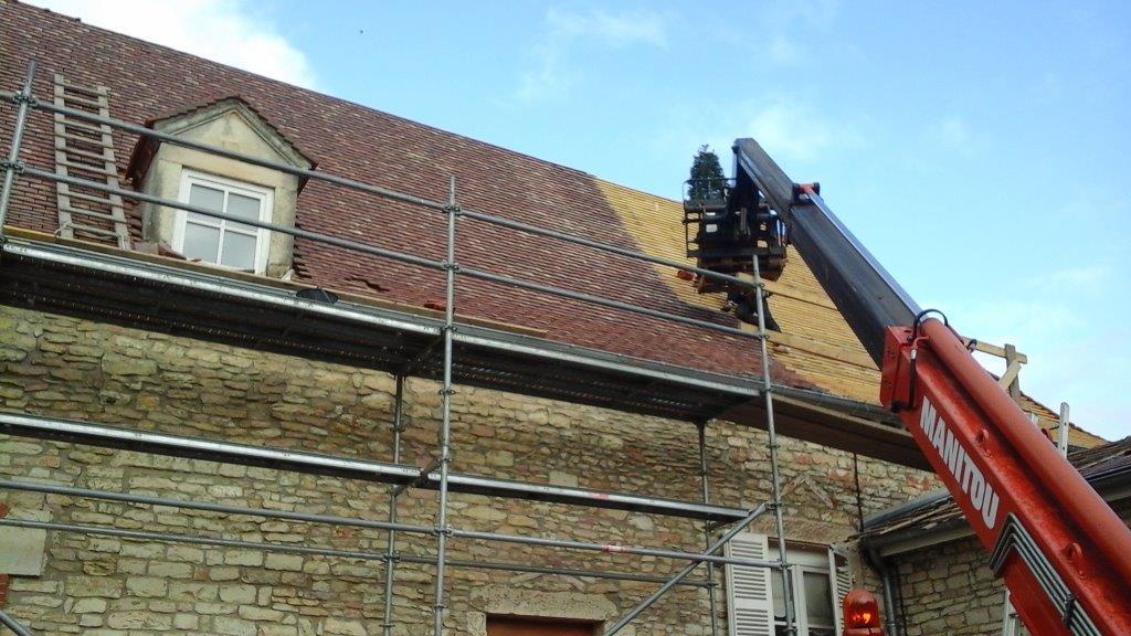 Rénovation toiture tuiles plates Mercurey