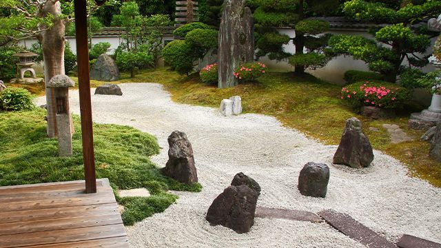 Focus sur un vaste jardin japonais