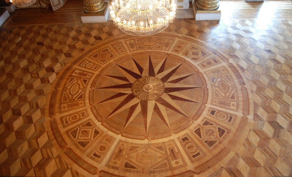 Restaurierter Fußboden im Goldenen Saal von Schloss Ludwigslust / Staatliche Schlösser, Gärten und Kunstsammlungen Mecklenburg-Vorpommern / Foto: Ralph Broschke, 2014