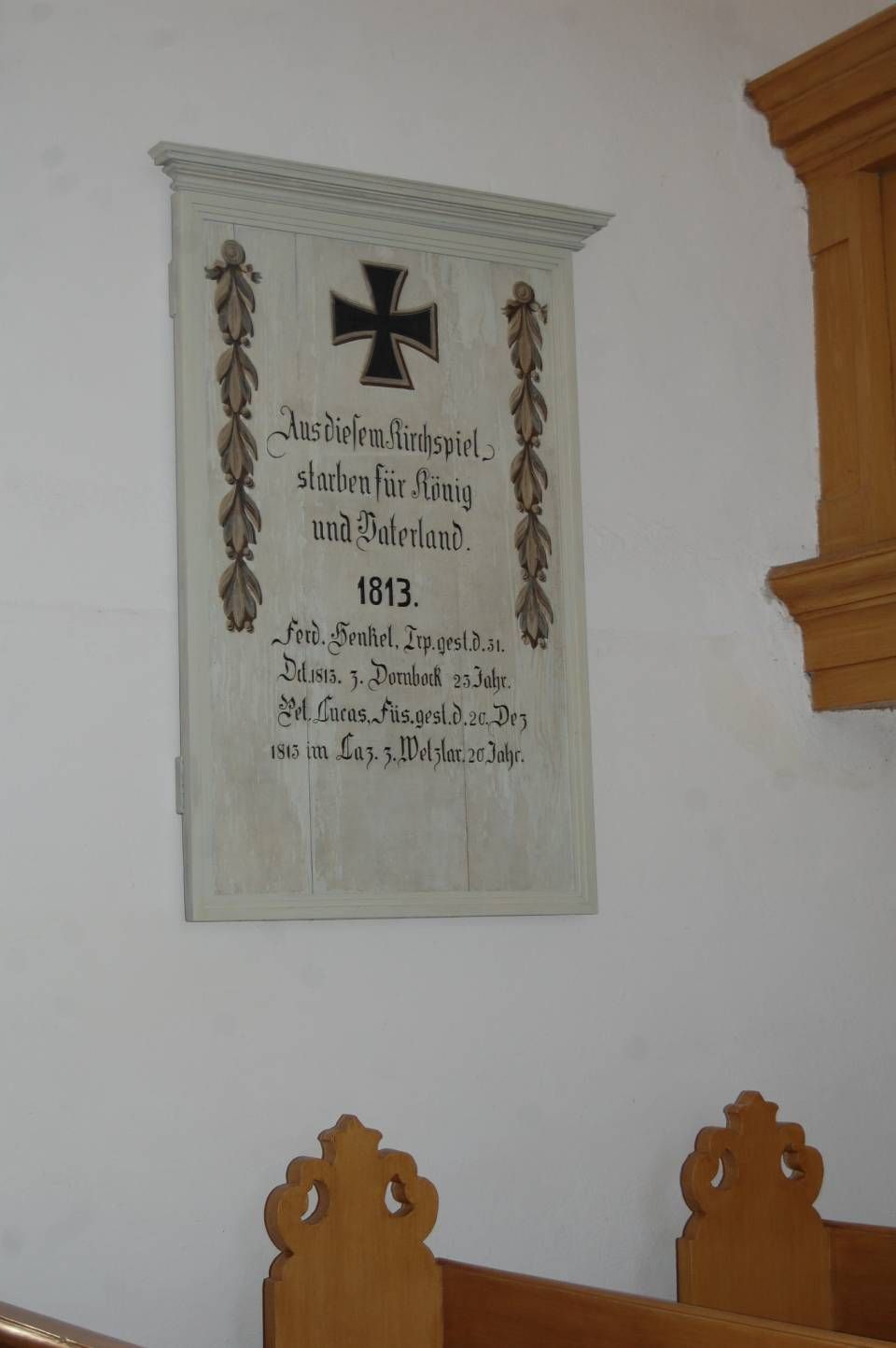 Gefallenentafel aus der Kirche Potsdam-Grube / Foto: Ralph Broschke, 2014