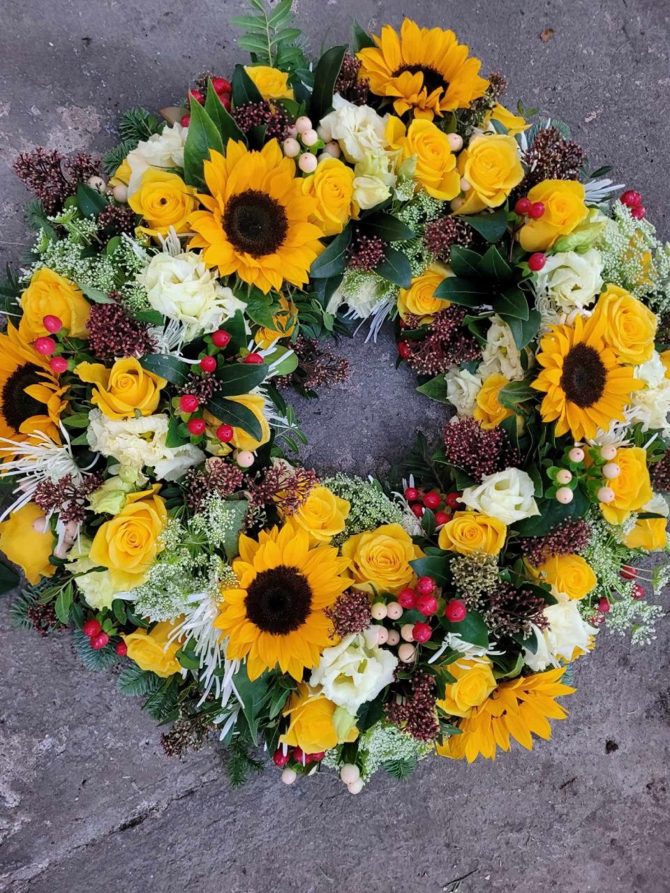 Blumenkranz mit Sonnenblumen