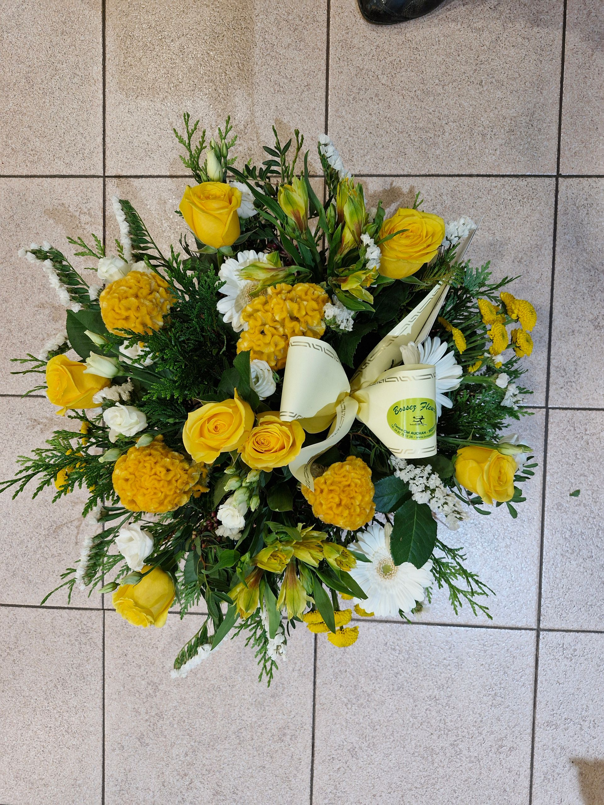 Un bouquet livré chez un client