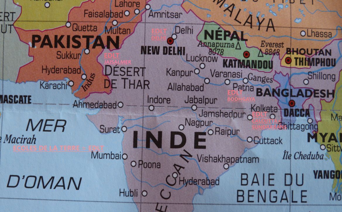 Carte de l'Inde - Ecoles de la Terre