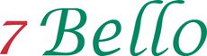 „7 Bello“ in roter und grüner Schreibschrift.