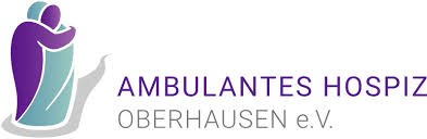 Das Logo des Ambulanten Hospital Oberhausen e.V. zeigt ein sich umarmendes Paar.
