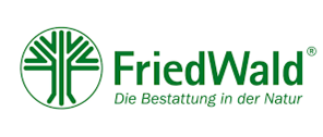 Friedwald die bestattung in der natur logo with a tree in a circle