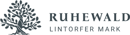 Ein Logo für die Marke Ruhewald Lintorfer mit einem Baum darauf