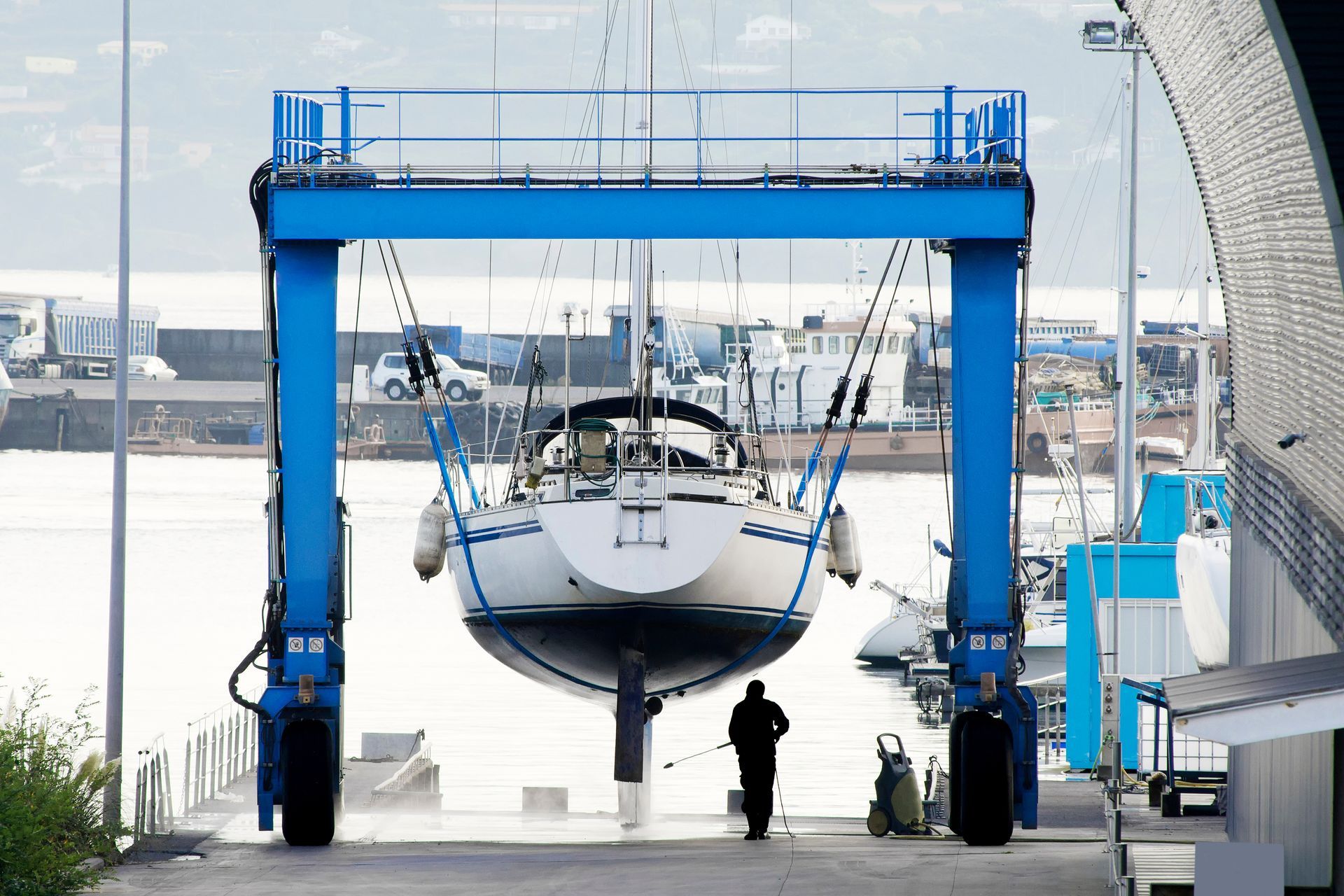 Nettoyage de coque de bateau