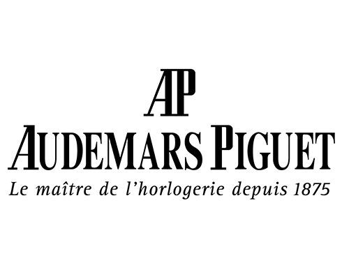 ein schwarz-weißes Logo für audemars piguet auf weißem Hintergrund .