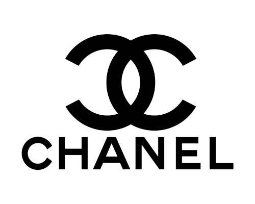 ein schwarz-weißes Logo von chanel auf weißem Hintergrund .
