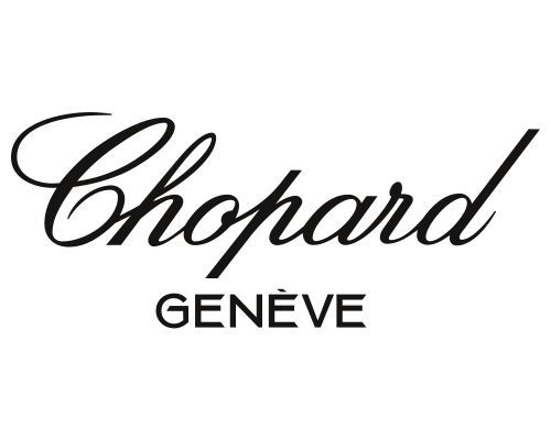 ein schwarz-weißes Logo für chopard genève auf weißem Hintergrund .