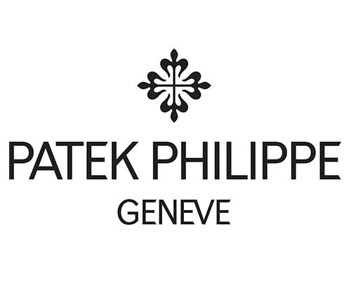 Das Logo für Patek Philippe Genève ist schwarz-weiß und zeigt einen Kreuz .