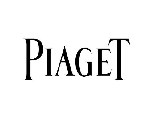 ein schwarz-weißes piaget-Logo auf weißem Hintergrund .
