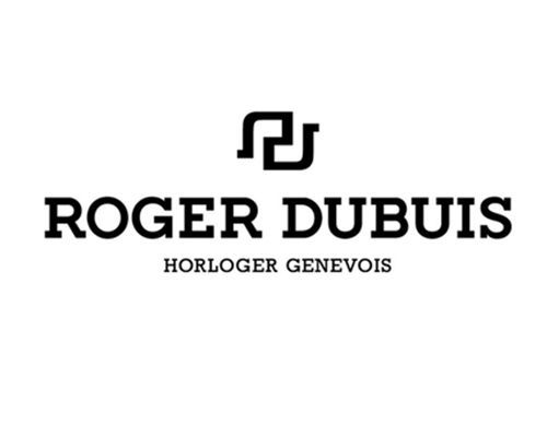 Das Logo für roger dubuis ist schwarz und weiß und steht auf weißem Hintergrund .