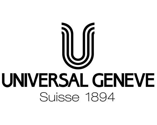 Das Logo für universal geneve ist schwarz und weiß.