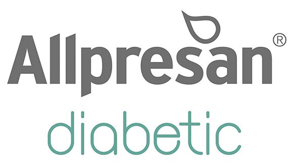 Das Allpresan Diabetiker-Logo steht auf weißem Hintergrund.