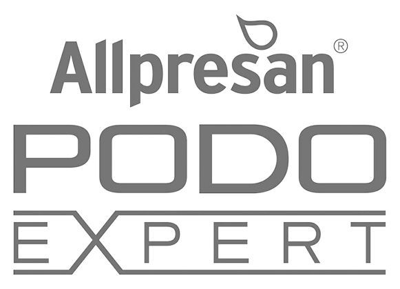 Es ist ein Logo für ein Unternehmen namens Allpresan Podo Expert.