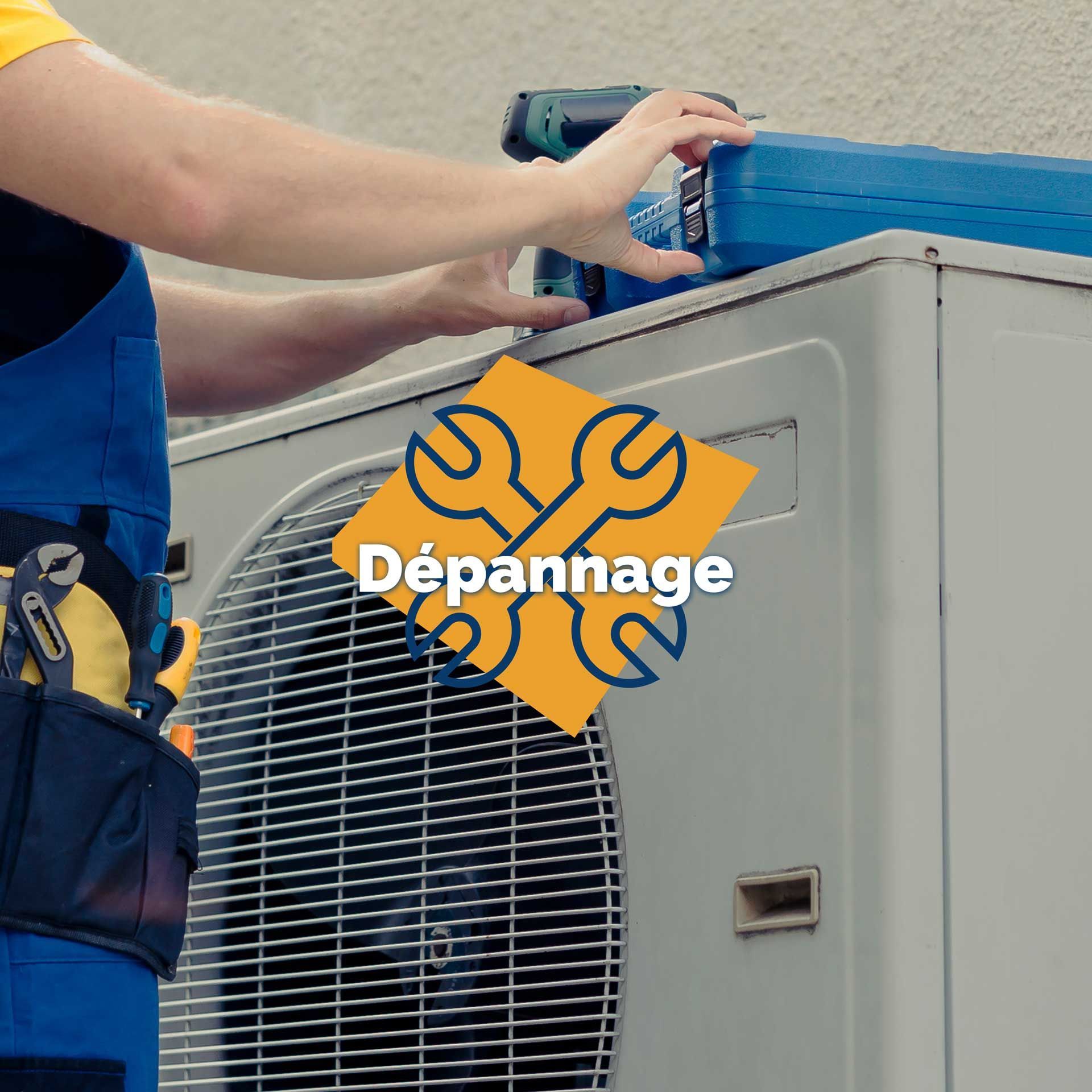 Un technicien prépare une intervention sur l'unité extérieure d'une PAC