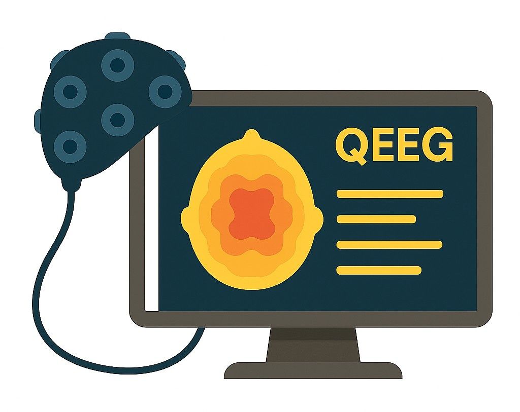 Un dispositivo QEEG con un gorro