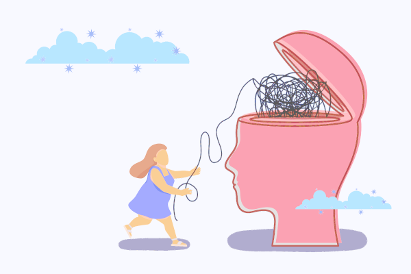 Una persona desenreda una maraña 