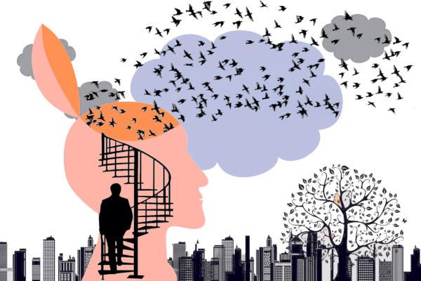 La silueta de una cabeza se abre