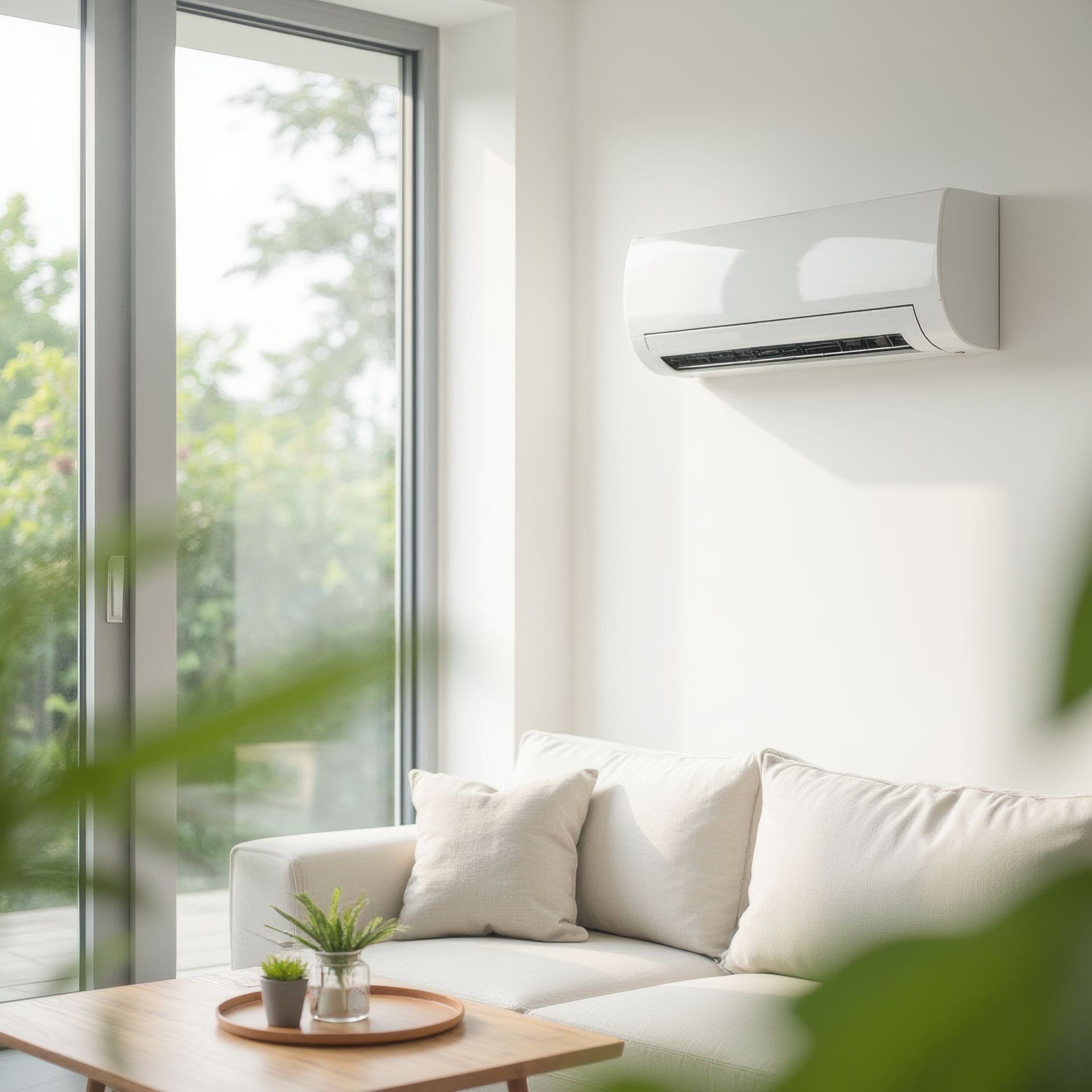Salon avec une climatisation