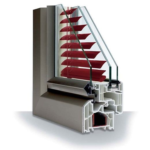 Store vénitien intégré dans le double vitrage