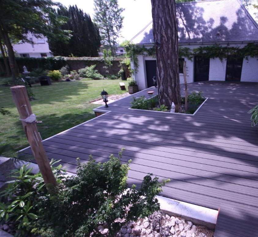 Terrasse en composite gris