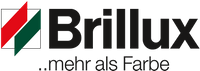 Ein Logo für brillux mehr als farbe mit einem rot-grün-weißen Häkchen.
