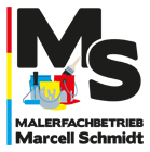 Ein Logo für ein Unternehmen namens Malerfachbetrieb Marcel Schmidt.