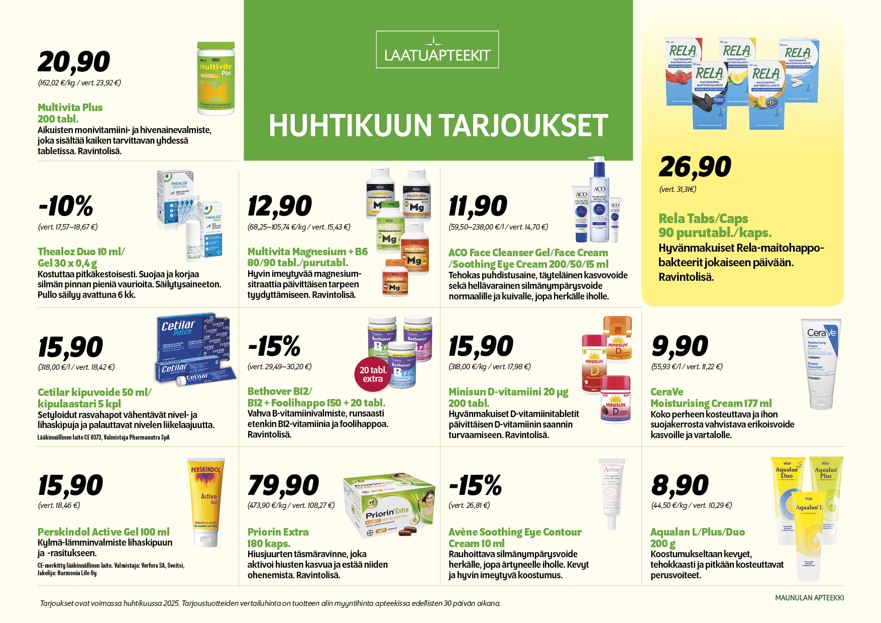 Huhtikuun tarjoukset