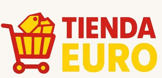 Logotipo de Tienda Euro con un carrito de compras, texto "TIENDA" en rojo y "EURO" en amarillo.