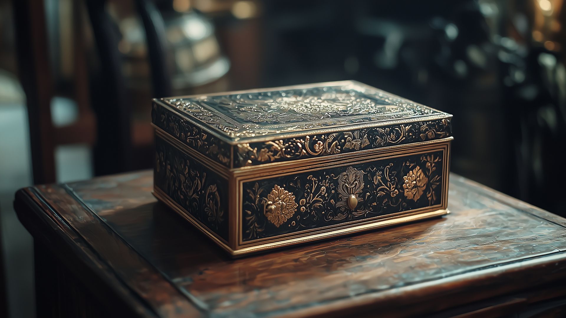 Coffret en métal vintage